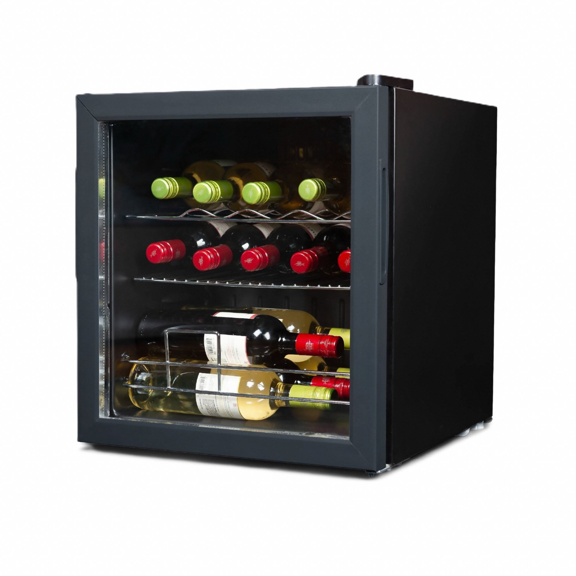 Refrigerator: Black, 1.5 cu ft Total Capacity, 3 Shelves, Up to 8.9 cu ft
