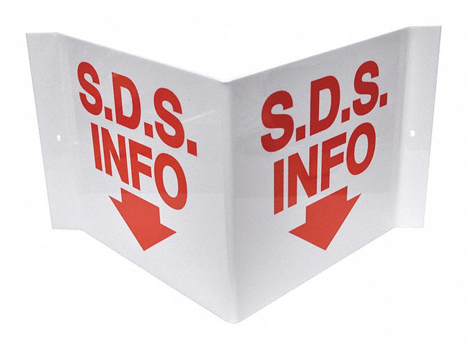 MSDS SIGN, SAFETY DATA SHEETS INFO, 14 X 8 IN, PLASTIC