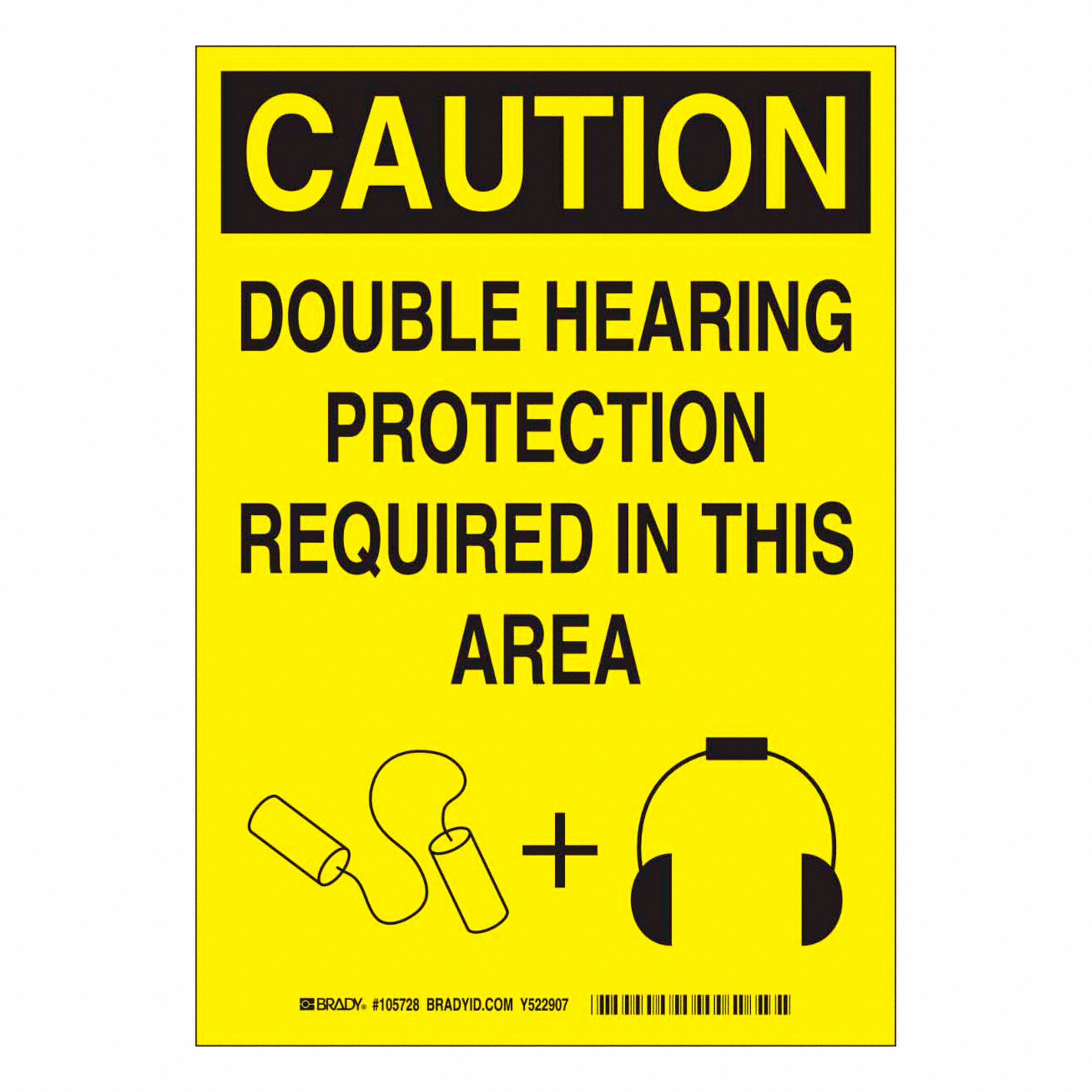 SIGN,HDPE,14 IN H,10 IN W,BLACK,YELLOW