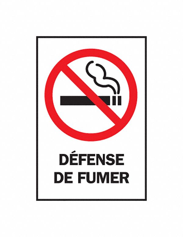 SIGN NO SMOKING N/H 10X7 FR