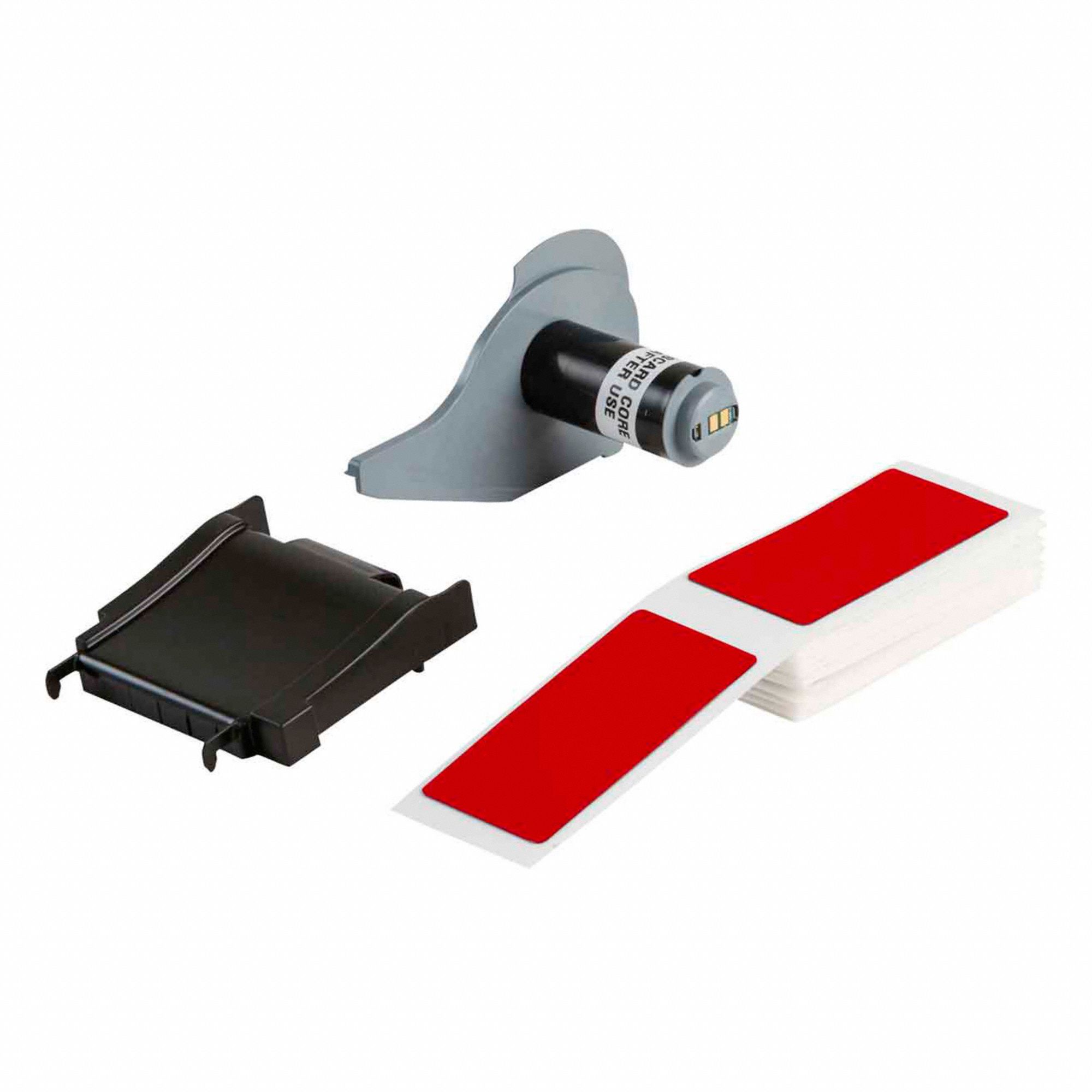 LABEL, NO PRECUT HOLE, 1 29/32 IN X 1 29/32 IN, POLYESTER, RED, GLOSS, 25 LABELS PER ROLL