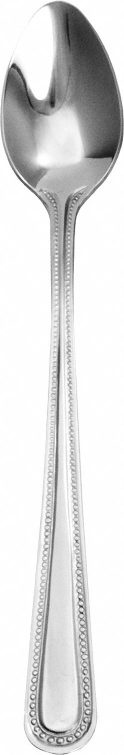 Ice Tea Spoon: Belmont, 18/0, Stainless Steel, 7 3/8 in Overall Lg, Silver