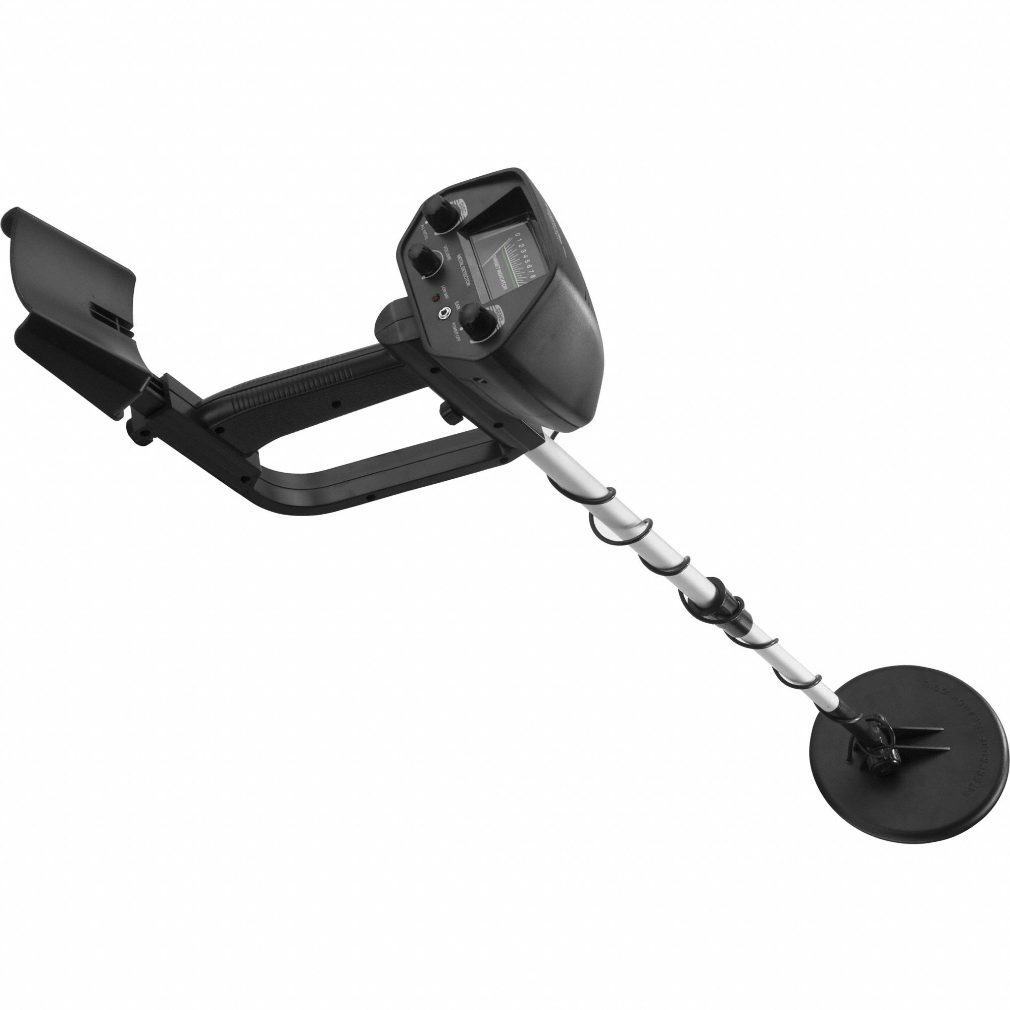 Metal Detector: 5 in Scan Dp, 30 in L x 7 in W x 4 in H, Sound Alert, 2 Batteries Required