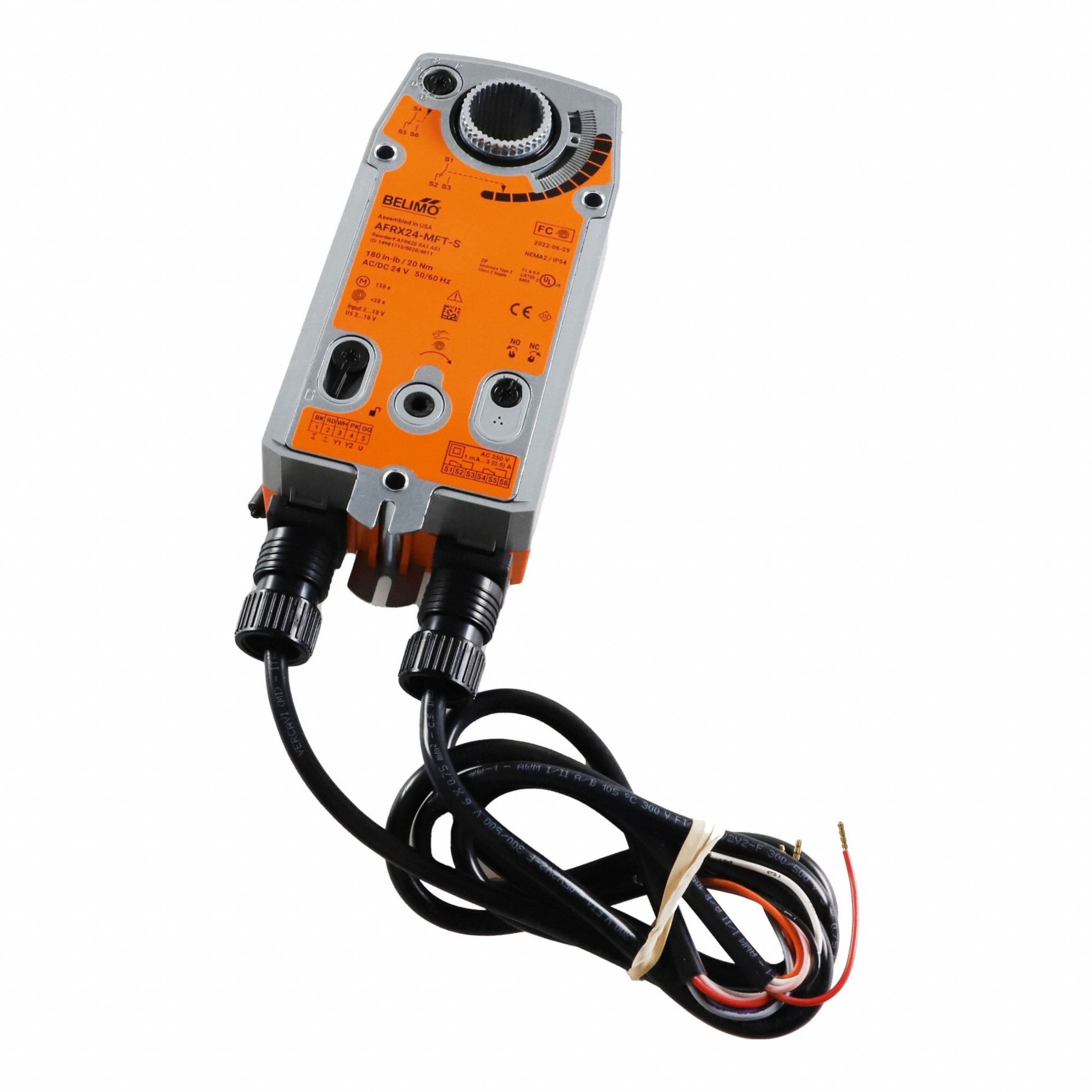 Valve Actuator: Retrofit Electric Valve Actuator, 24V AC/DC, Spring Return, 24V AC/DC, Cable