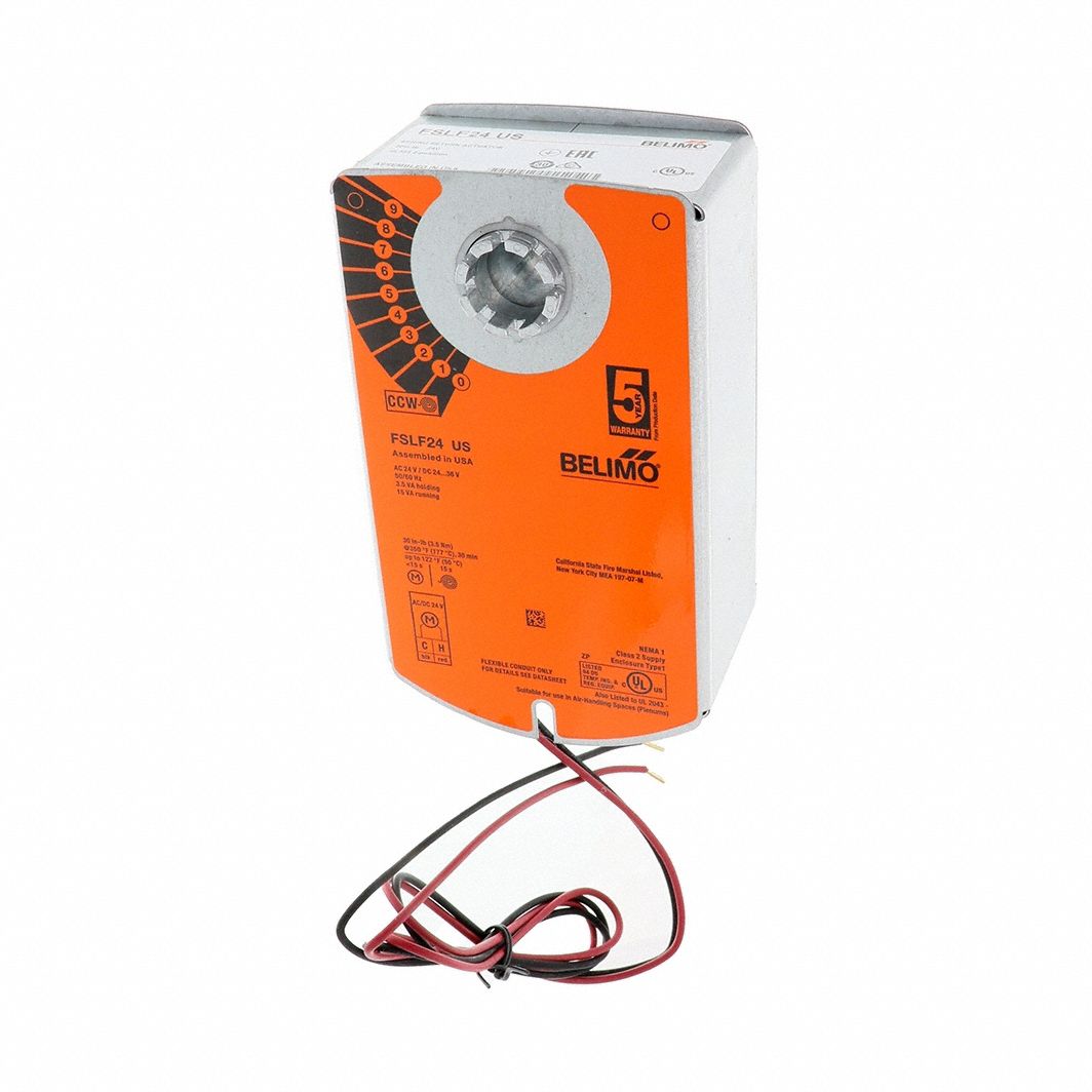 Fire and Smoke Actuator: Dampers, On/Off, Spring Return, 30 in-lb, 24V AC/DC, NEMA 1 / IP54