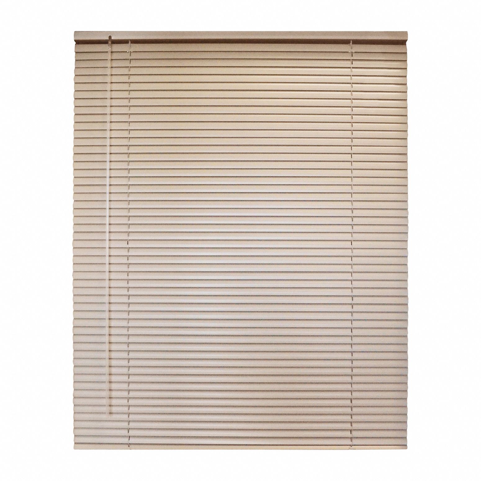 Cordless Aluminum Mini Blind: Beige, 31 in Wd, 72 in Ht, 2 in Dp, Aluminum, PVC