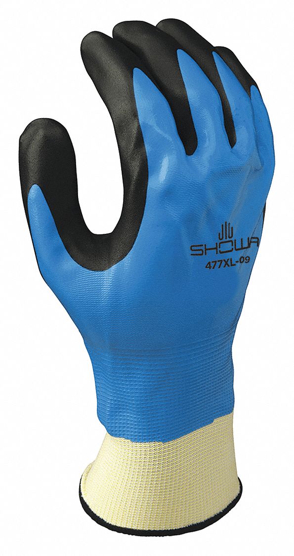 SHOWA 477 GANTS D'HIVER RÉSISTANT AU FROID, NOIR/BLEU, TG/9, ACRYLIQUE/NYLON/POLYESTER