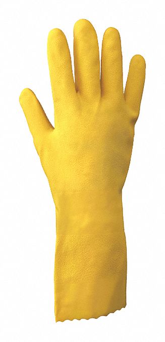 SHOWA 700 GLOVES, ORANGE, 9, NATURAL RUBBER LATEX, 21 MIL, PINKED CUFF, EN374