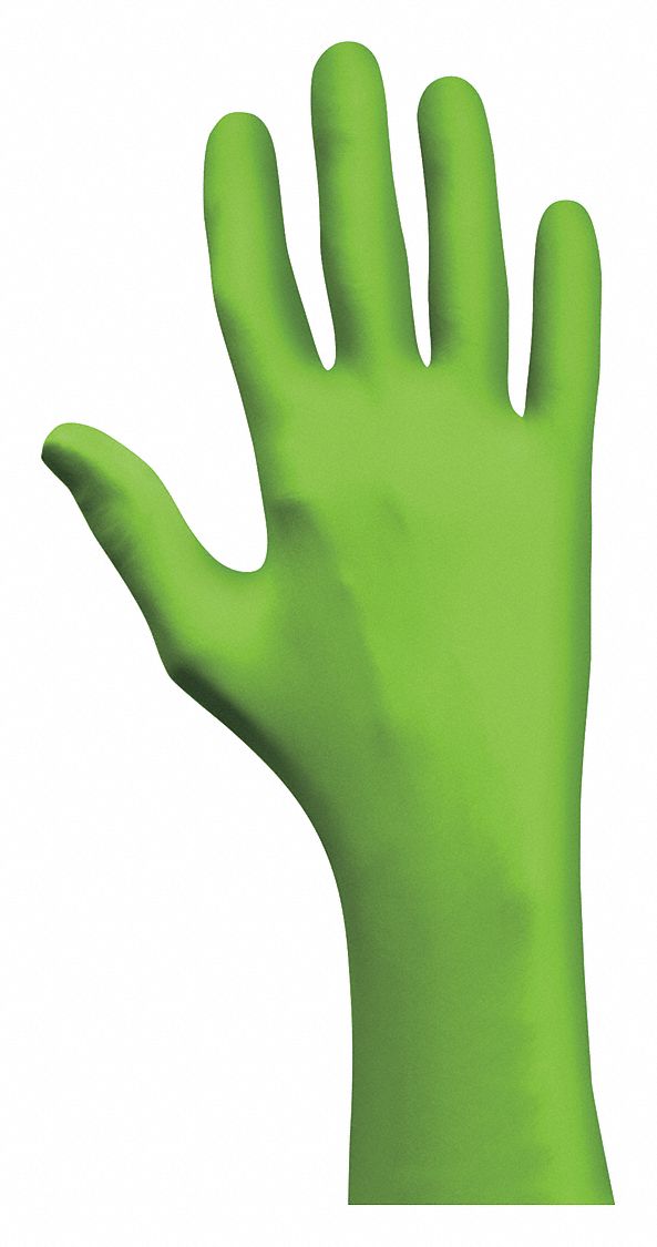SHOWA 7705PFT DISPOSABLE GLOVE, GRN, 7, S, NITRILE, 4 MIL, NON-STERILE, POWDER-FREE