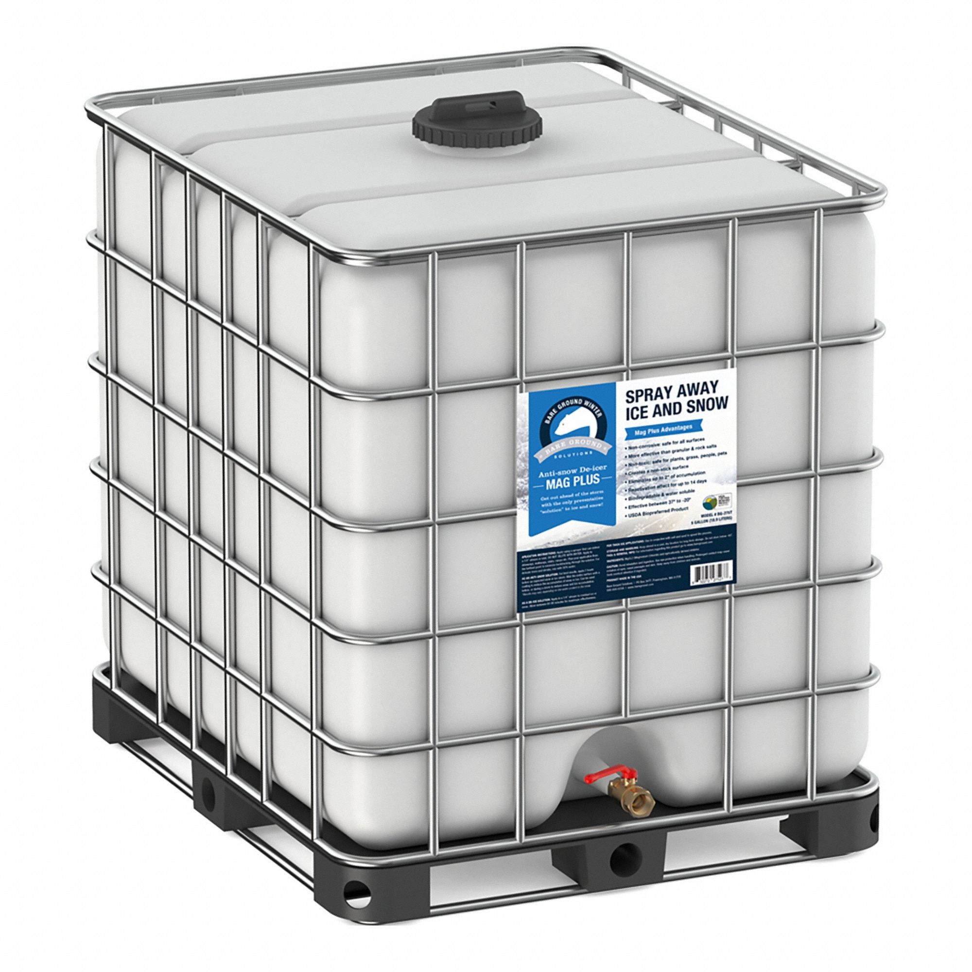 Ice Melt: Does not contain Calcium Chloride or CMA, -20°F Lowest Effective Temp