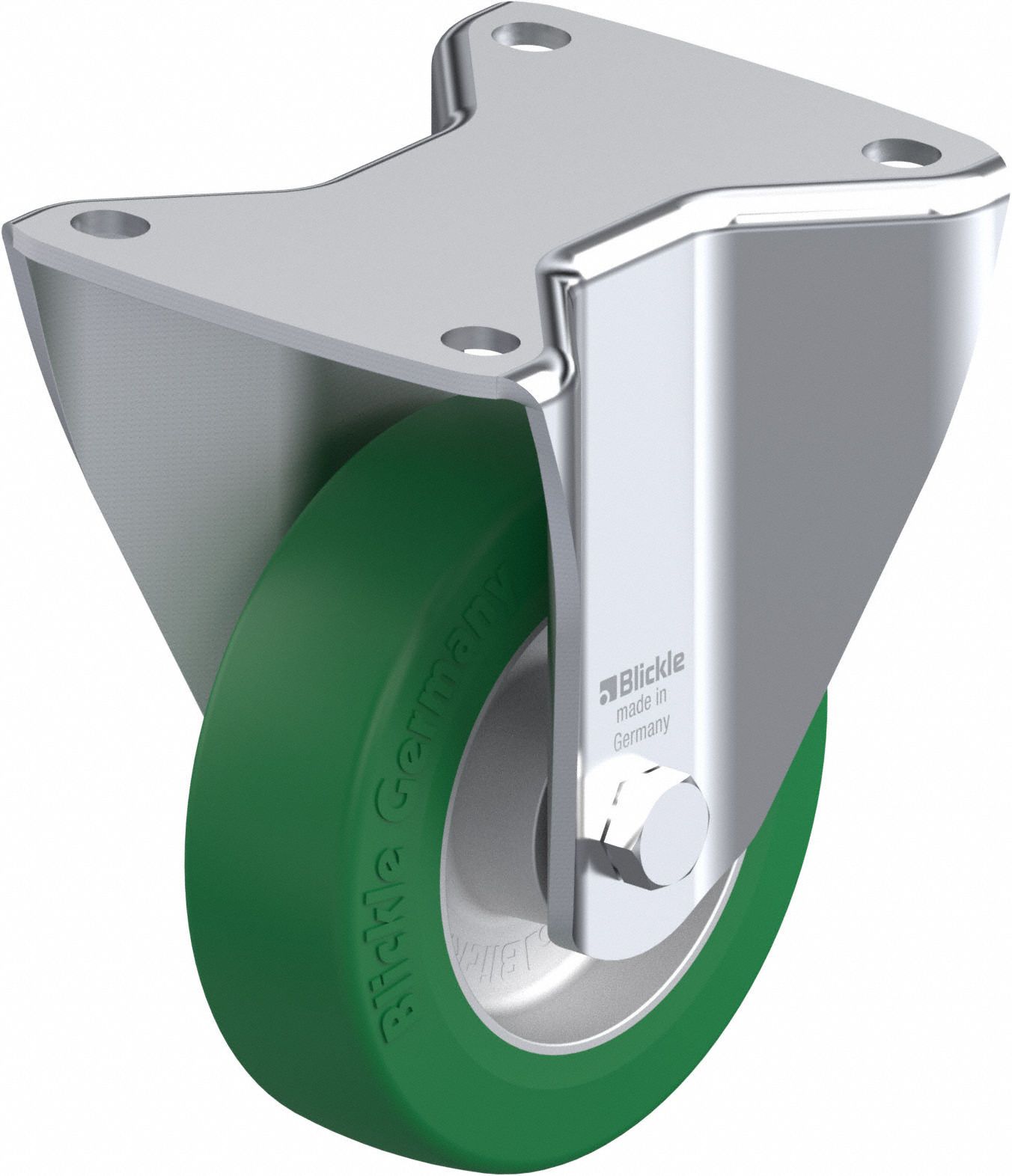 Plate Caster: Rigid, No Brake, Polyurethane, 203 mm Wheel Dia, 40 mm Wheel Wd, Slot