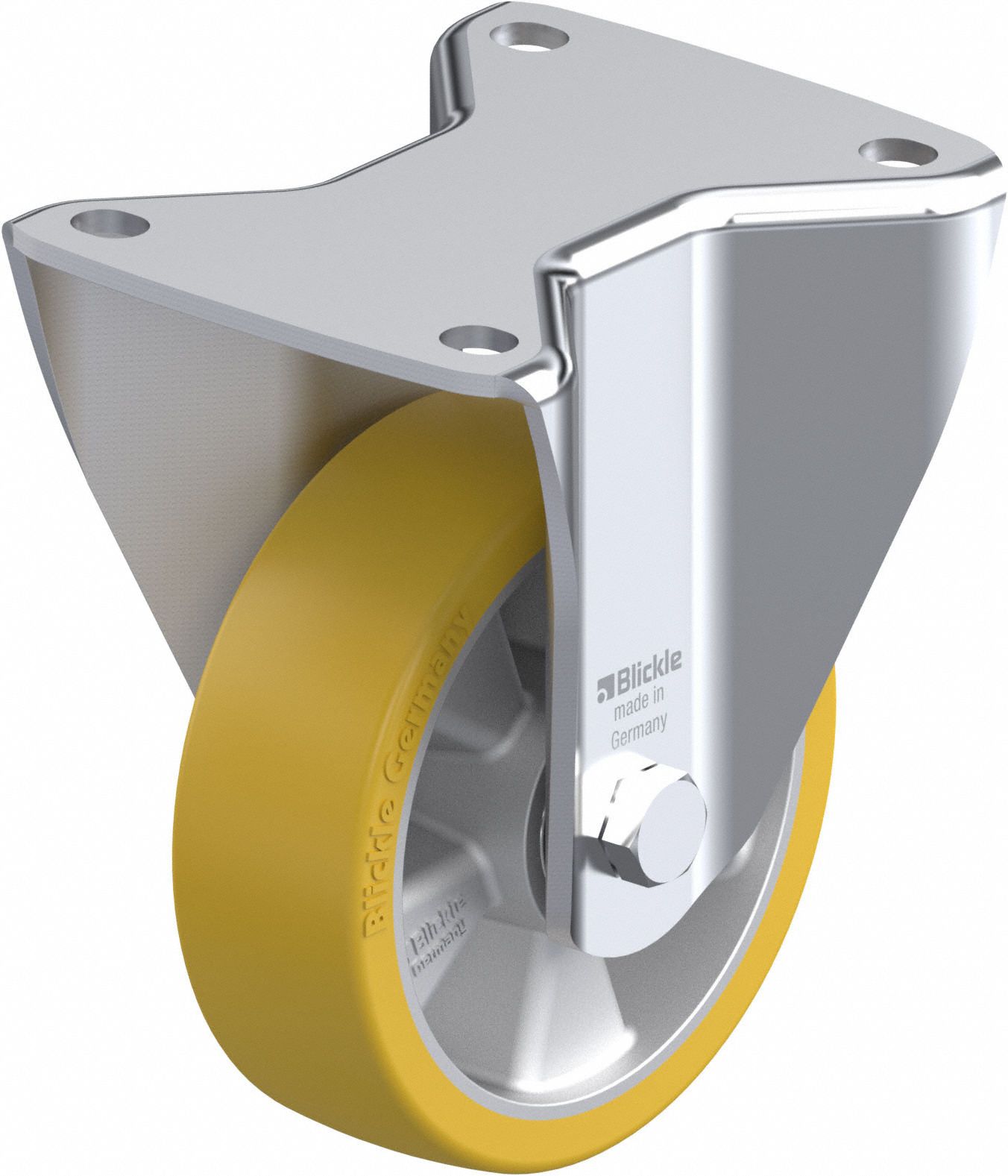 Plate Caster: Rigid, No Brake, Polyurethane, 152 mm Wheel Dia, 40 mm Wheel Wd, Slot