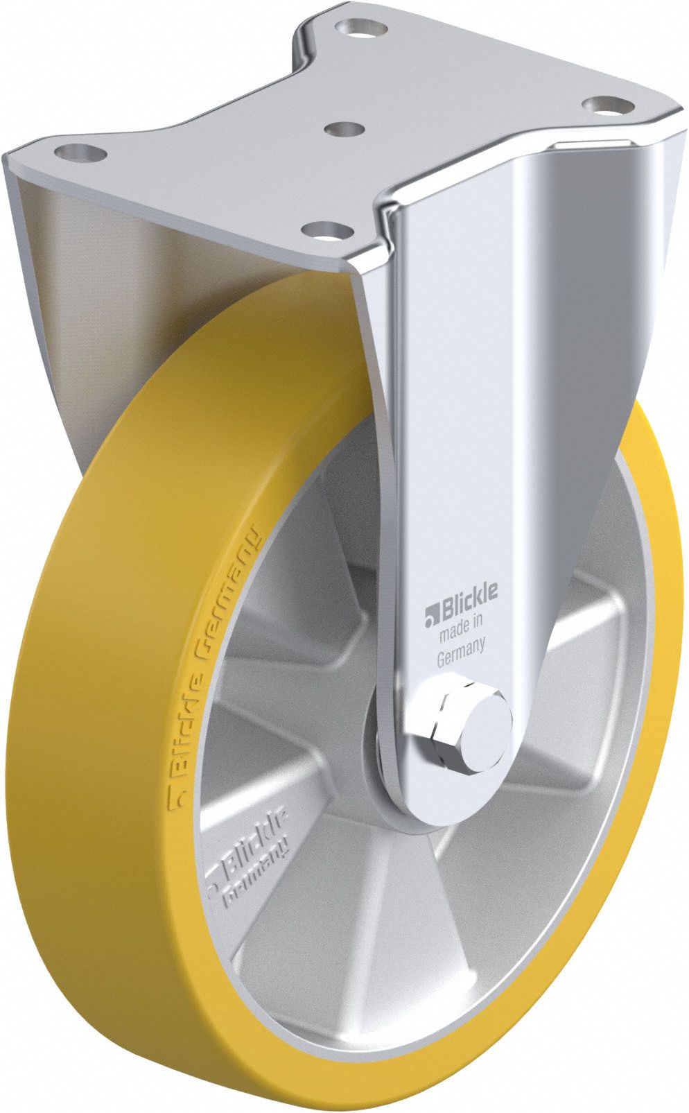 Plate Caster: Rigid, No Brake, Polyurethane, 127 mm Wheel Dia, 51 mm Wheel Wd, Slot