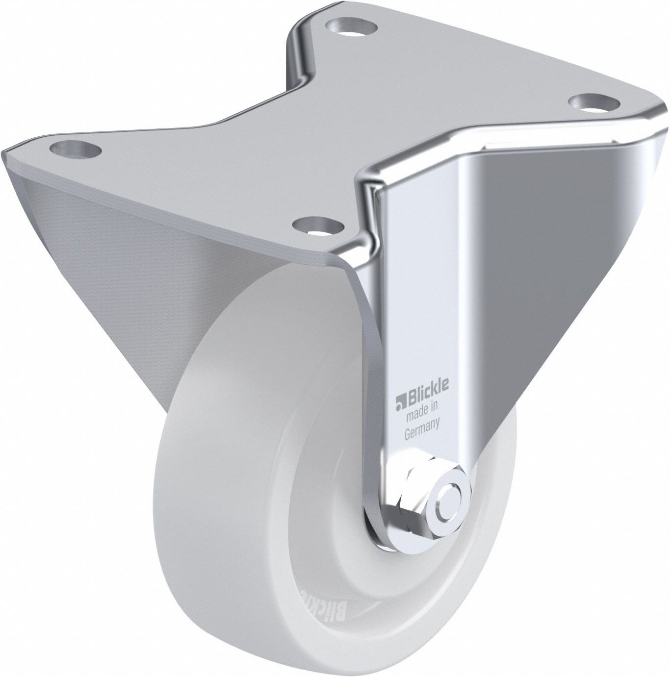 Plate Caster: Rigid, No Brake, 127 mm Wheel Dia, 37 mm Wheel Wd, 140 mm Mounting Ht