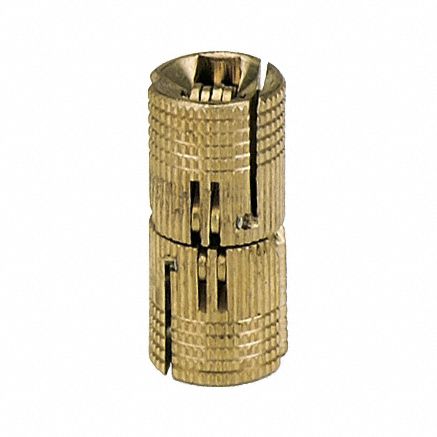 Hidden Barrel Hinge: Brass, 17/32 in Leaf Ht, 15/32 in Leaf Wd, 0 Holes per Leaf