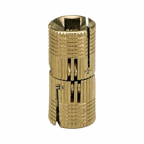 Hidden Barrel Hinge: Brass, 39/64 in Leaf Ht, 35/64 in Leaf Wd, 0 Holes per Leaf