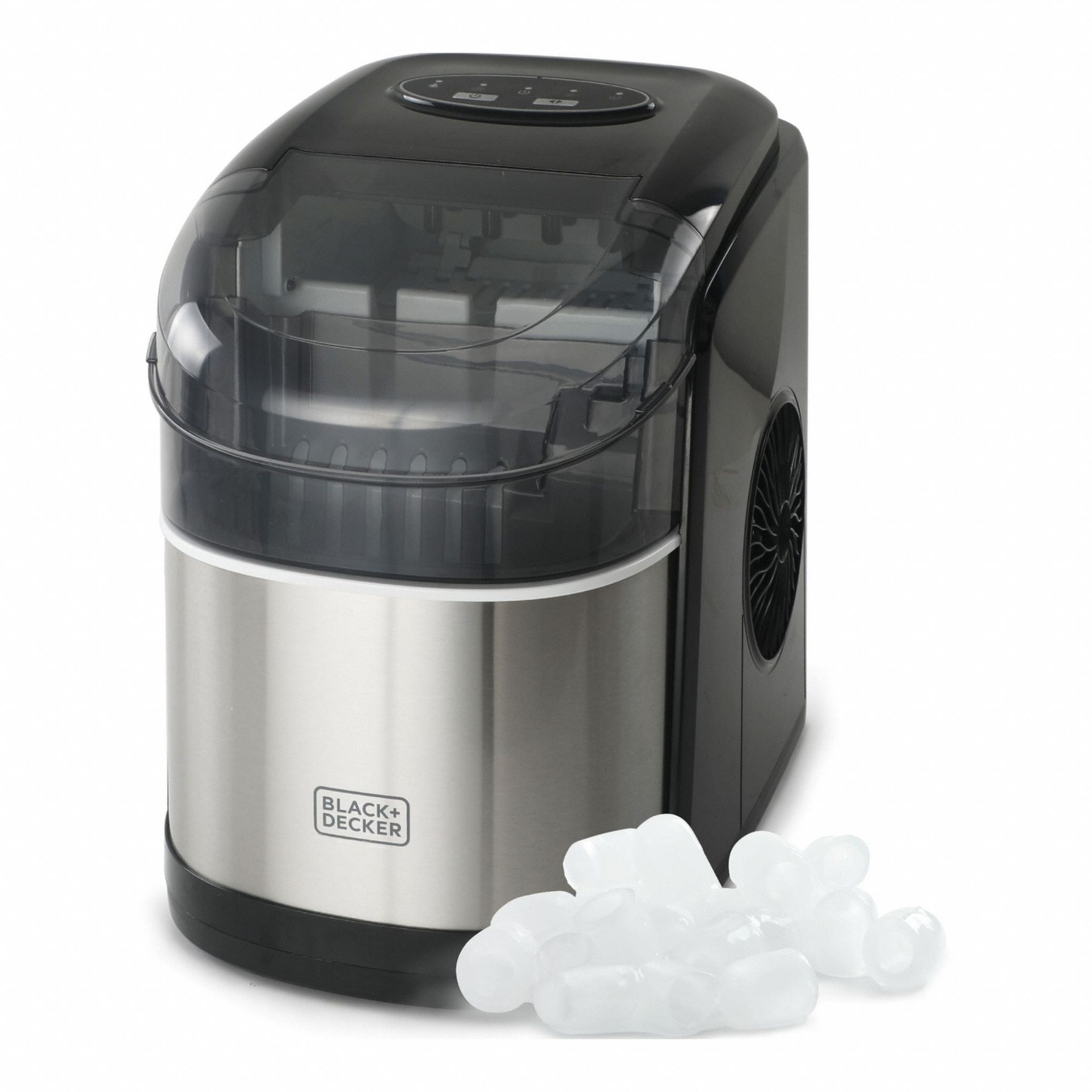 Ice Machine: Top Hat, 26 lb Ice per Day, Air Cooled, 13 in Ht, 9 1/2 in Wd