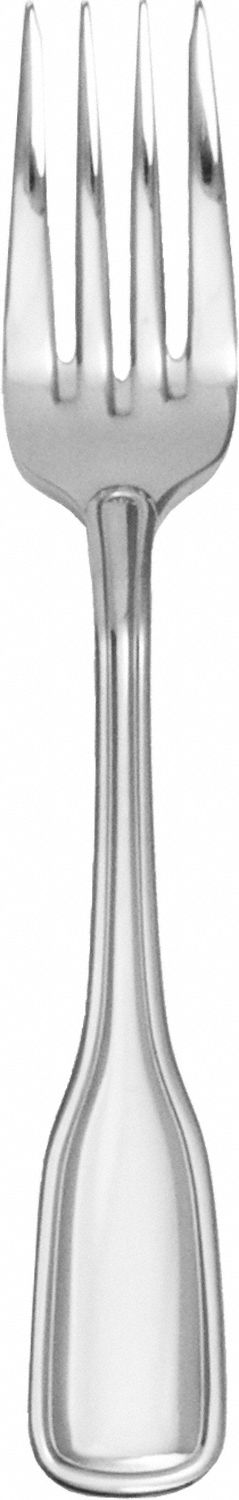 Salad Fork: Berkley, 18/0, Stainless Steel, 6 1/2 in Overall Lg, Silver