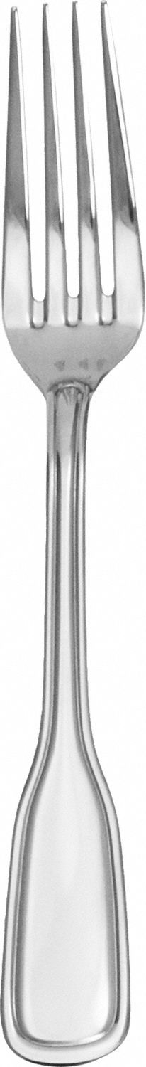 European Dinner Fork: Berkley, 18/0, Stainless Steel, 8 in Overall Lg, Silver
