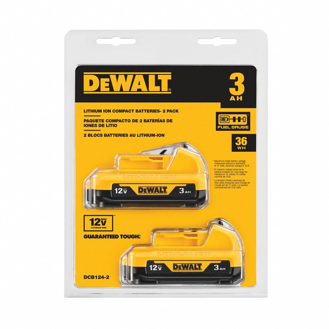 DEWALT BATTERY 12V DC 3 AH LI ION 3 LED CHARGE 2 PK FOR