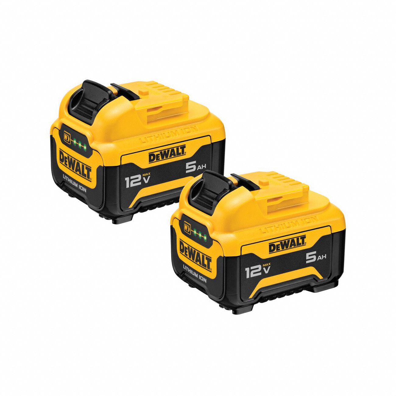 DEWALT BATTERY 12V DC 5 AH LI ION BUTTON TAB 2 PK FOR DEWALT