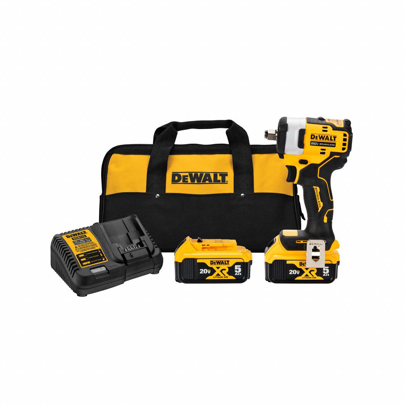 CORDLESS IMPACT WRENCH KIT, 20V, PISTOL GRIP, ½ IN THROUGH-HOLE, 400 FT-LB