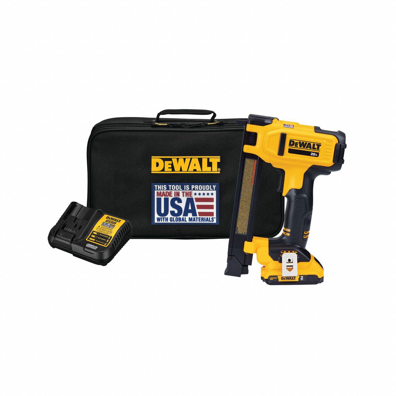 DEWALT STAPLE GUN KIT CORDLESS 20V 2 AH INSULATED SEQUENTIAL 1 IN 18 GA 1 IN 35 STAPLES Cordless Staple Guns BLDDCN701D1 DCN701D1 Grainger Canada