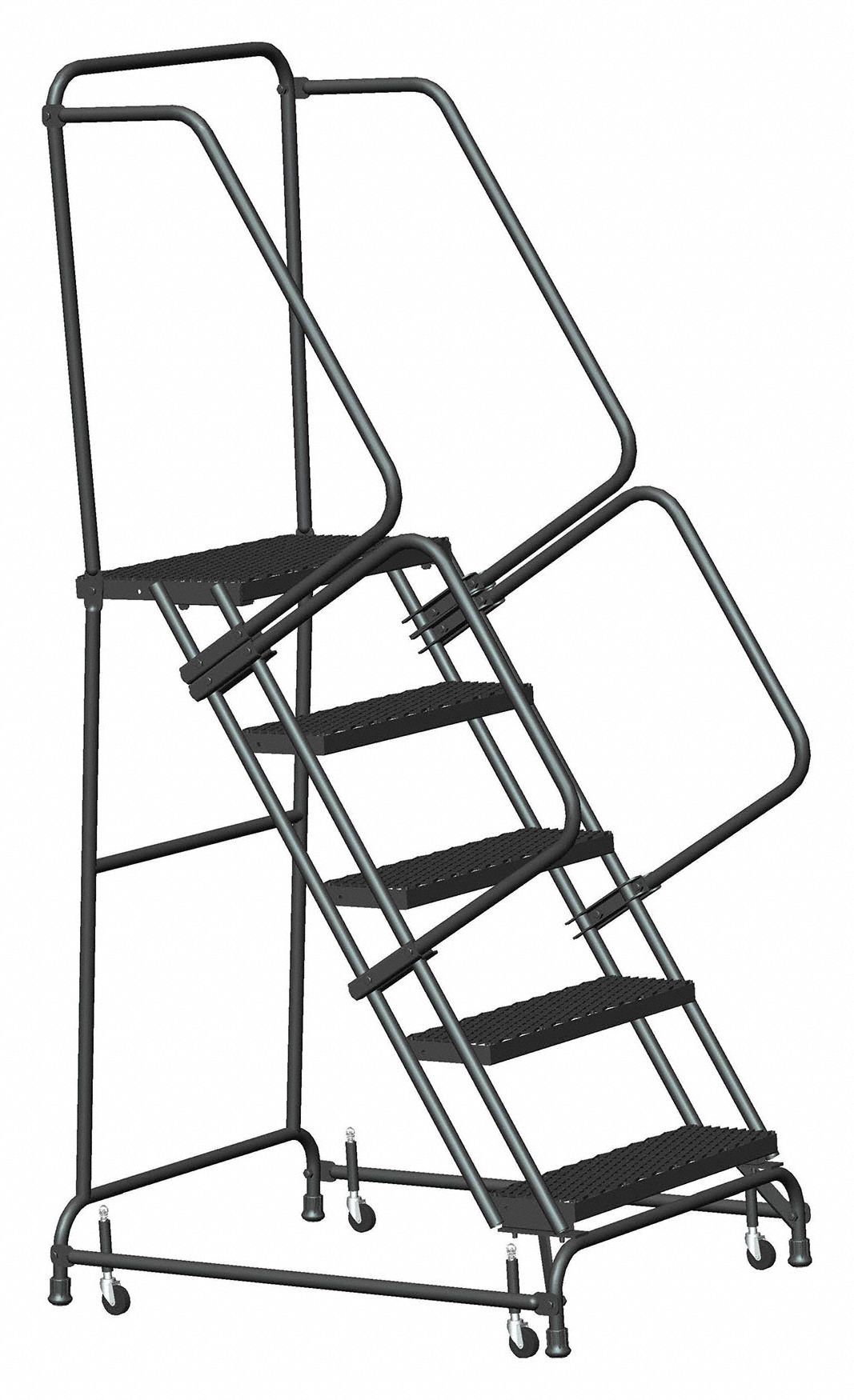 BALLYMORE ROLLING LADDER, STEEL, 50 IN PLATFORM H, NO LOCKING MECHANISM ...
