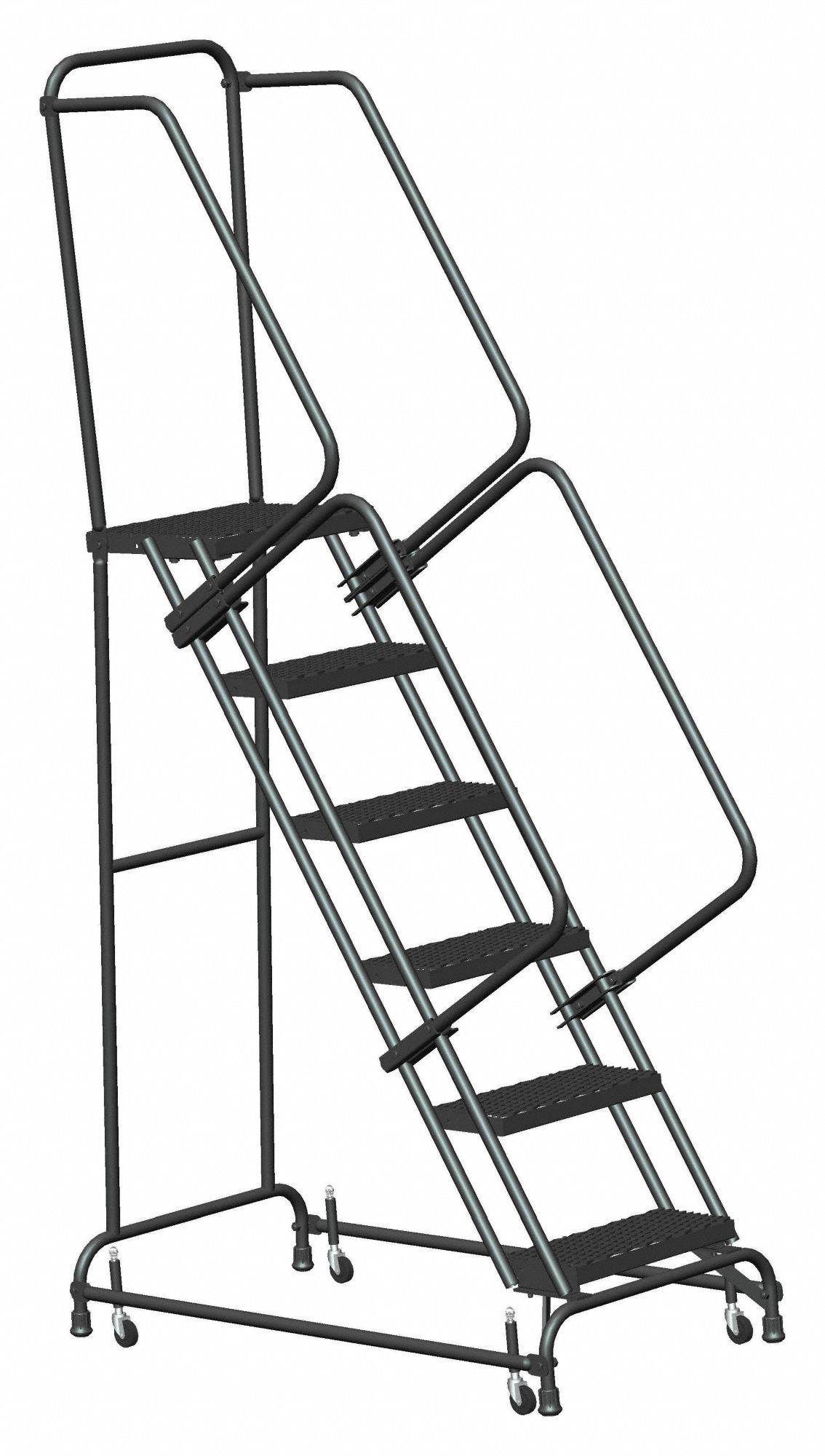 ROLLING LADDER,STEEL, 60 INH, NO LOCKING MECHANISM, NO HANDRAILS