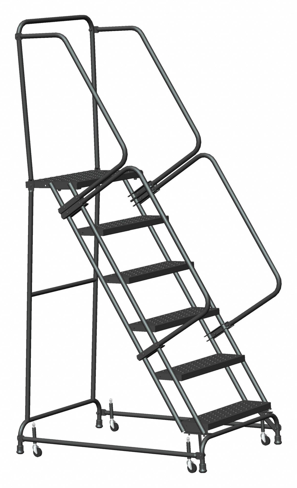 ROLLING LADDER,STEEL, 60 INH, NO LOCKING MECHANISM, NO HANDRAILS