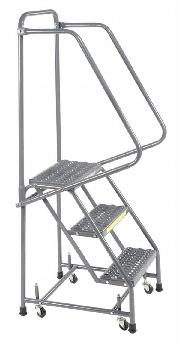 ROLLING LADDER,STEEL, 28½ INH, NO LOCKING MECHANISM, NO HANDRAILS