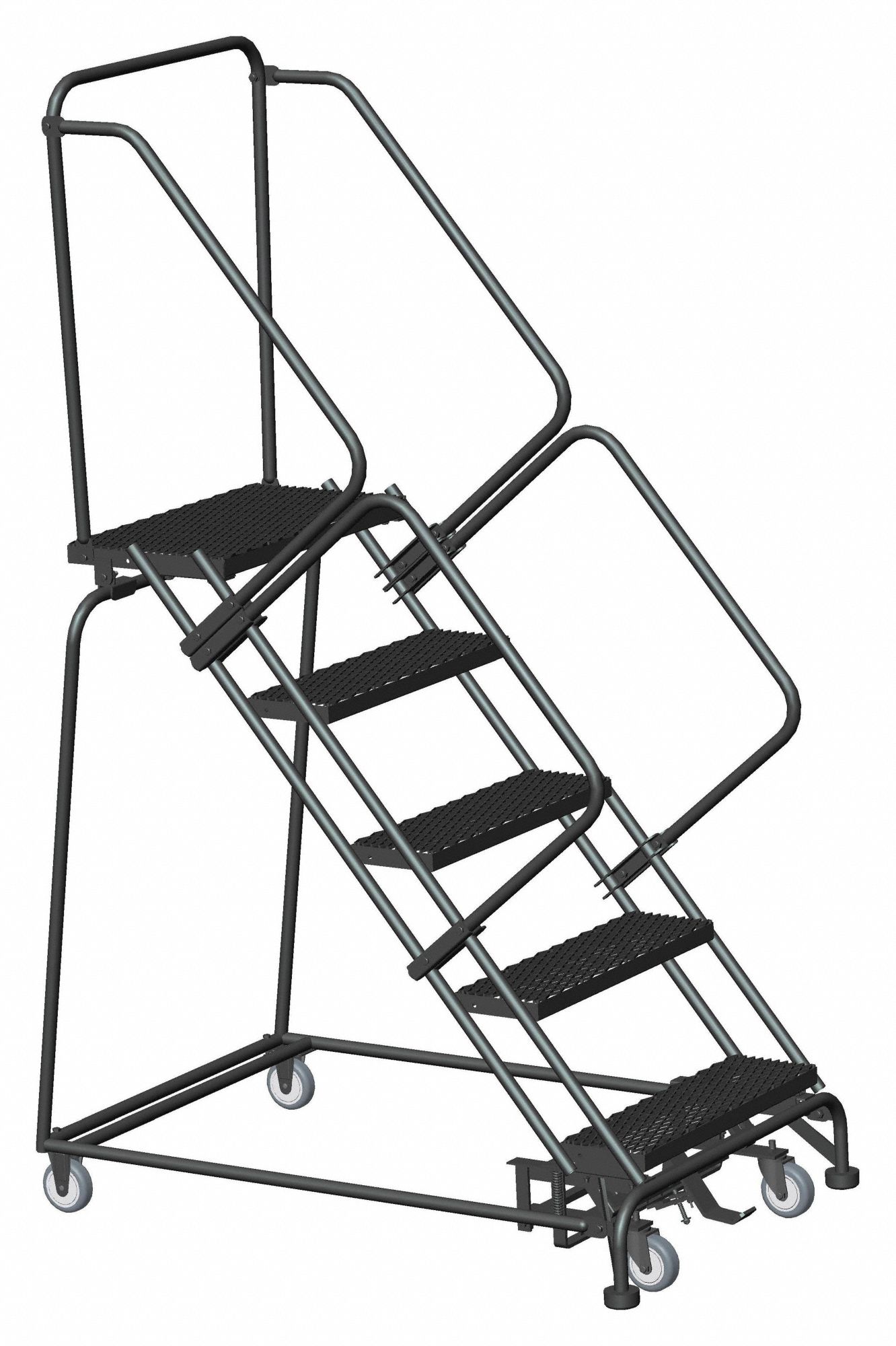 LOCKSTEP ROLLING LADDER,STEEL, 50 INH, NO LOCKING MECHANISM, NO HANDRAILS