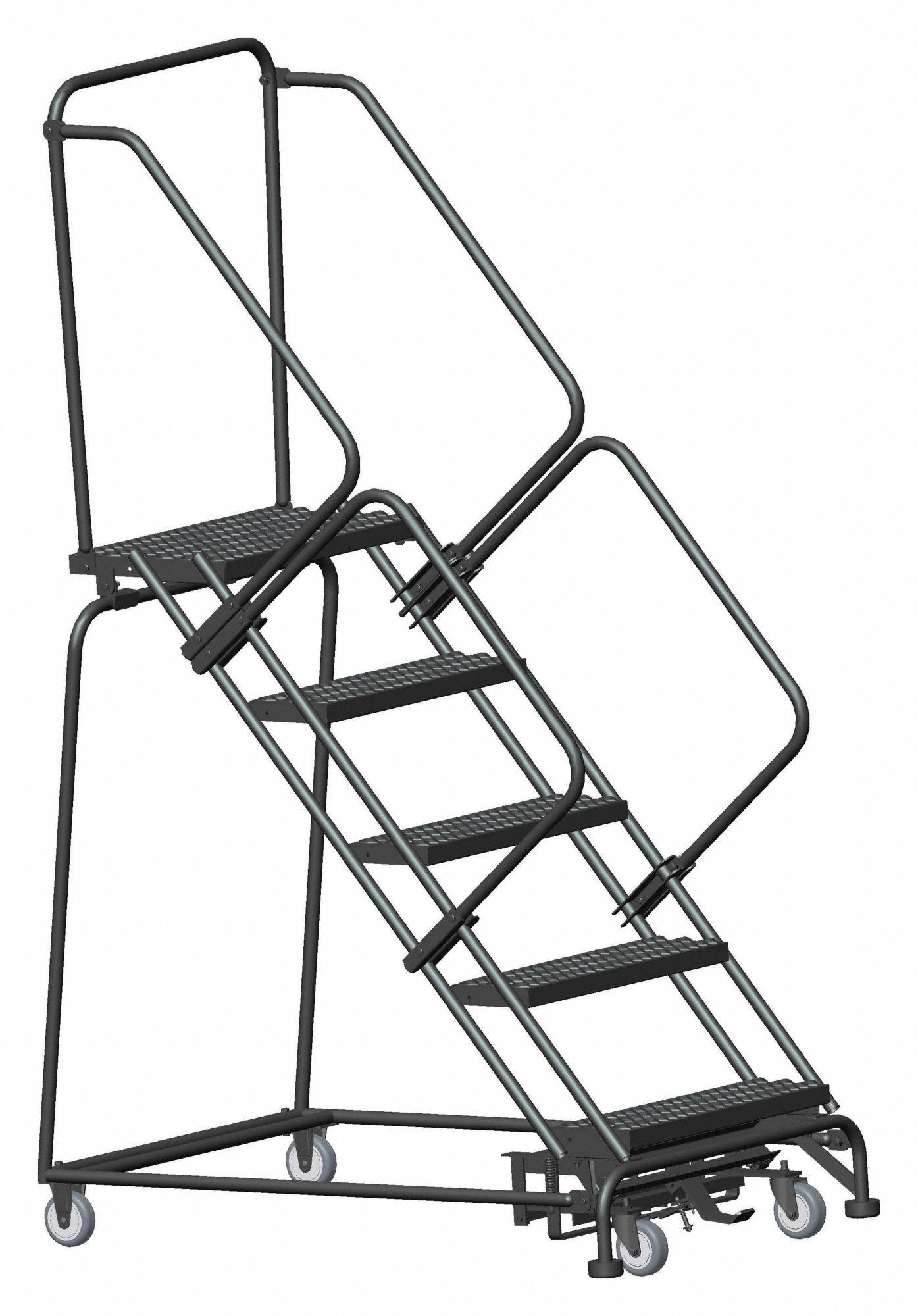 LOCKSTEP ROLLING LADDER,STEEL, 50 INH, NO LOCKING MECHANISM, NO HANDRAILS