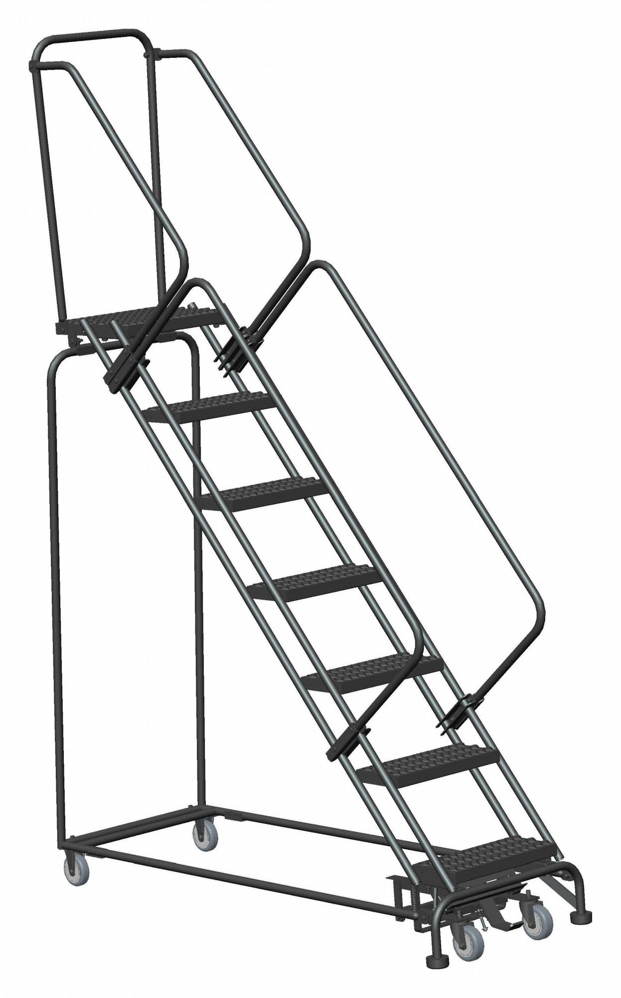 LOCKSTEP ROLLING LADDER,STEEL, 70 INH, NO LOCKING MECHANISM, NO HANDRAILS