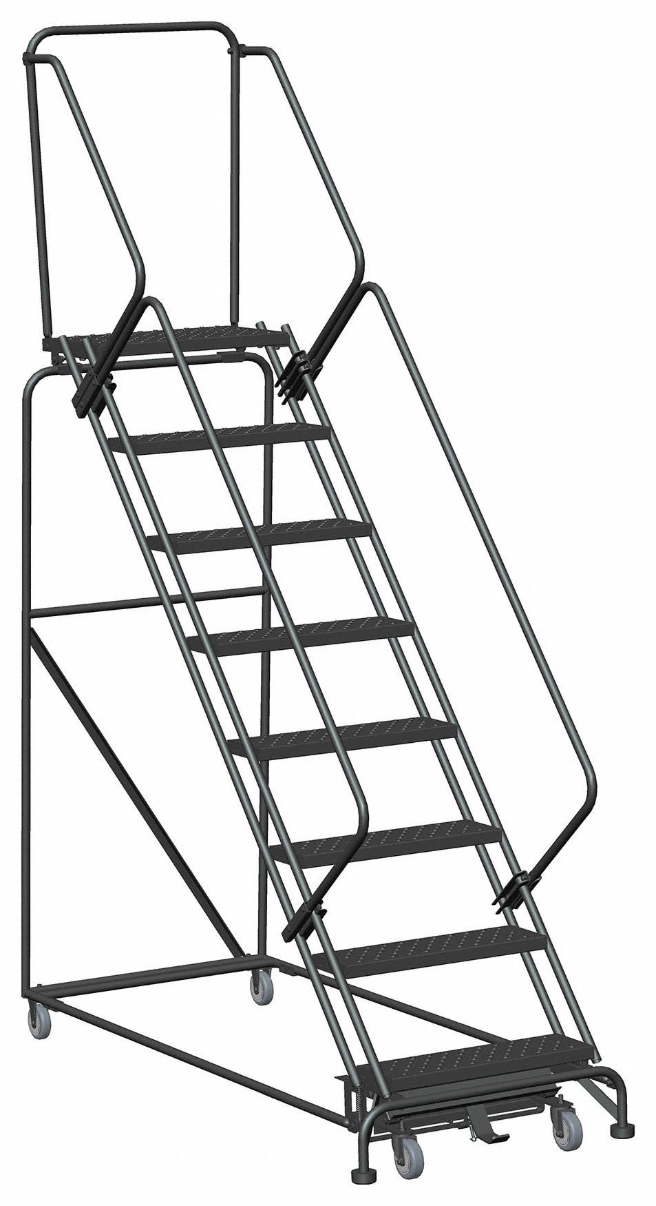 SLOPE LOCKSTEP ROLL LADDER,STEEL, 80 INH, NO LOCKING MECHANISM, NO HANDRAILS