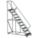 SAFETY ROLLING LADDER, STEEL, 60 IN PLATFORM H, NO LOCKING MECHANISM, NO HANDRAILS, 11.8 FT OVERALL HEIGHT