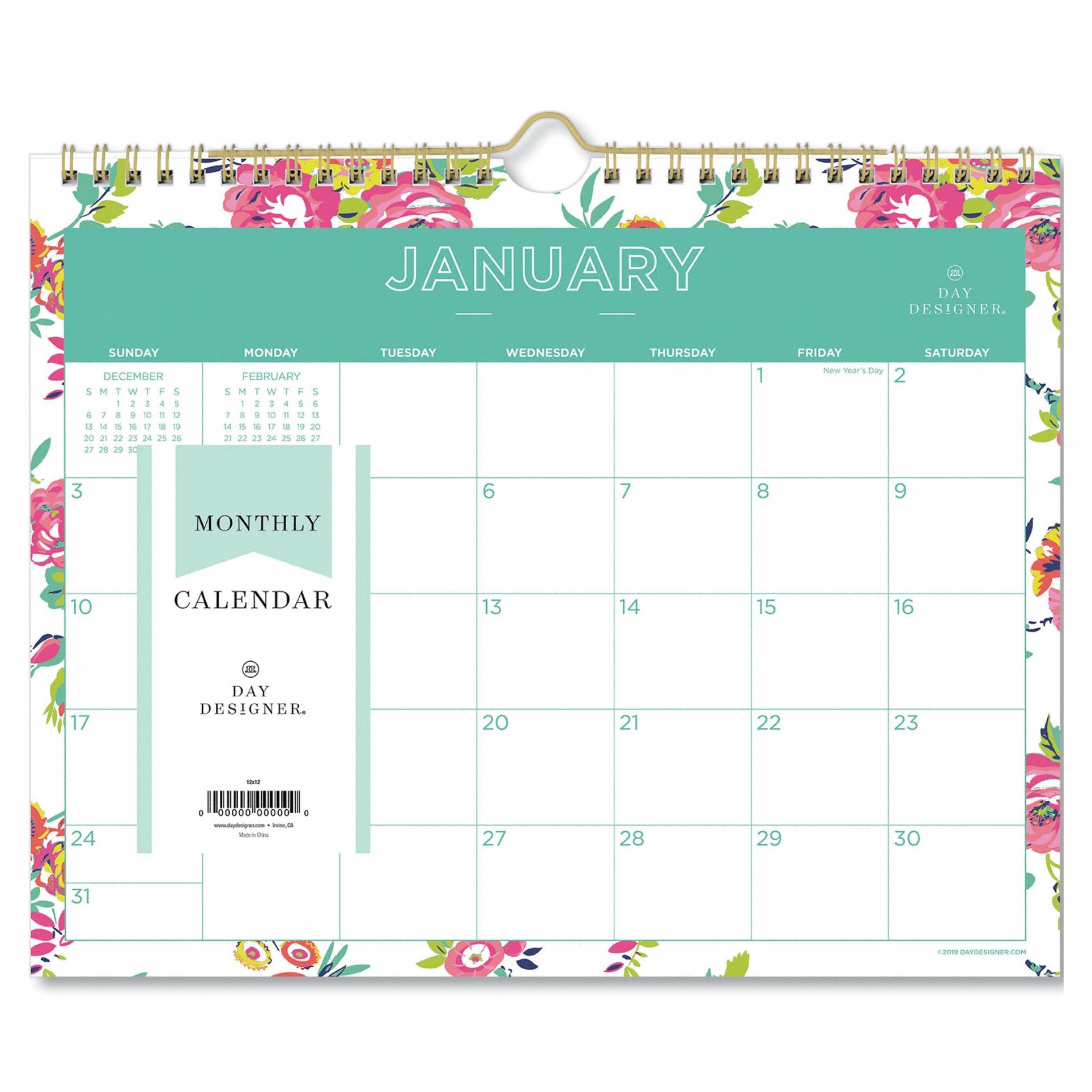 BLUE SKY, Wall Calendar 798AA0BLS103629 Grainger