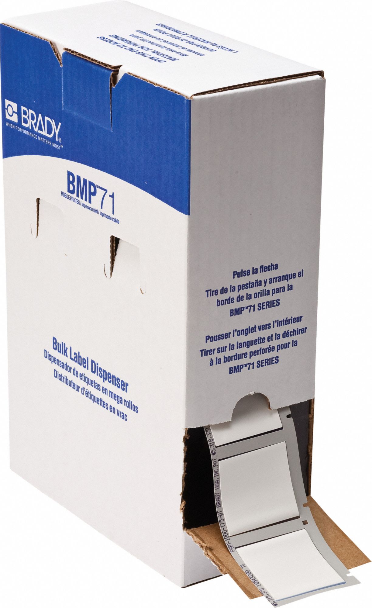 Sleeve Label: 1 3/4 in x 1 21/32 in, Polyolefin, White (Matte), For 500 kcmil to 2 AWG Wire Gauge