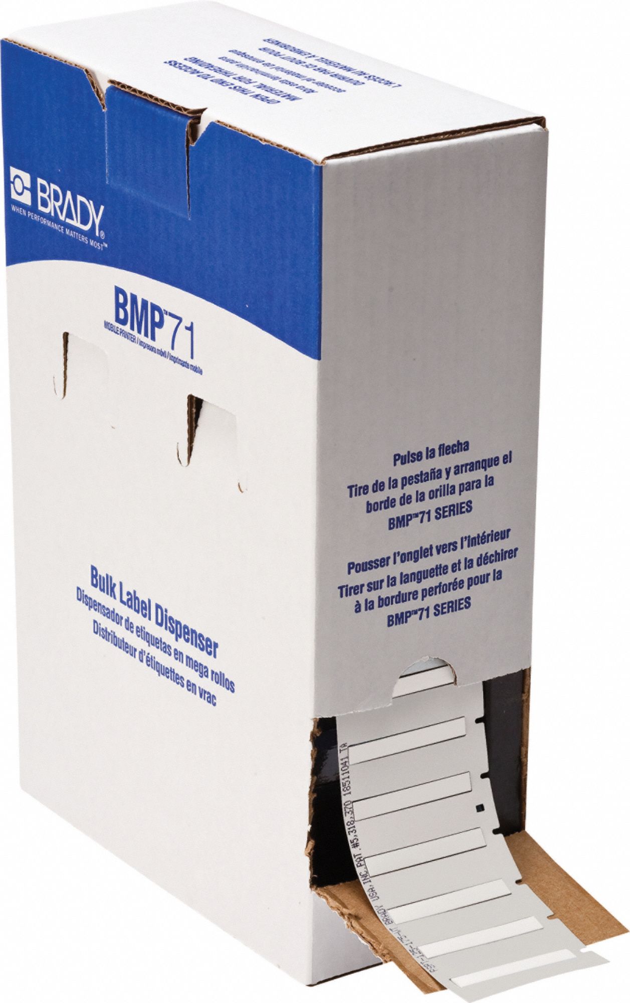 Sleeve Label: 1 3/4 in x 1/4 in, Polyolefin, White (Matte), For 16 AWG to 20 AWG Wire Gauge