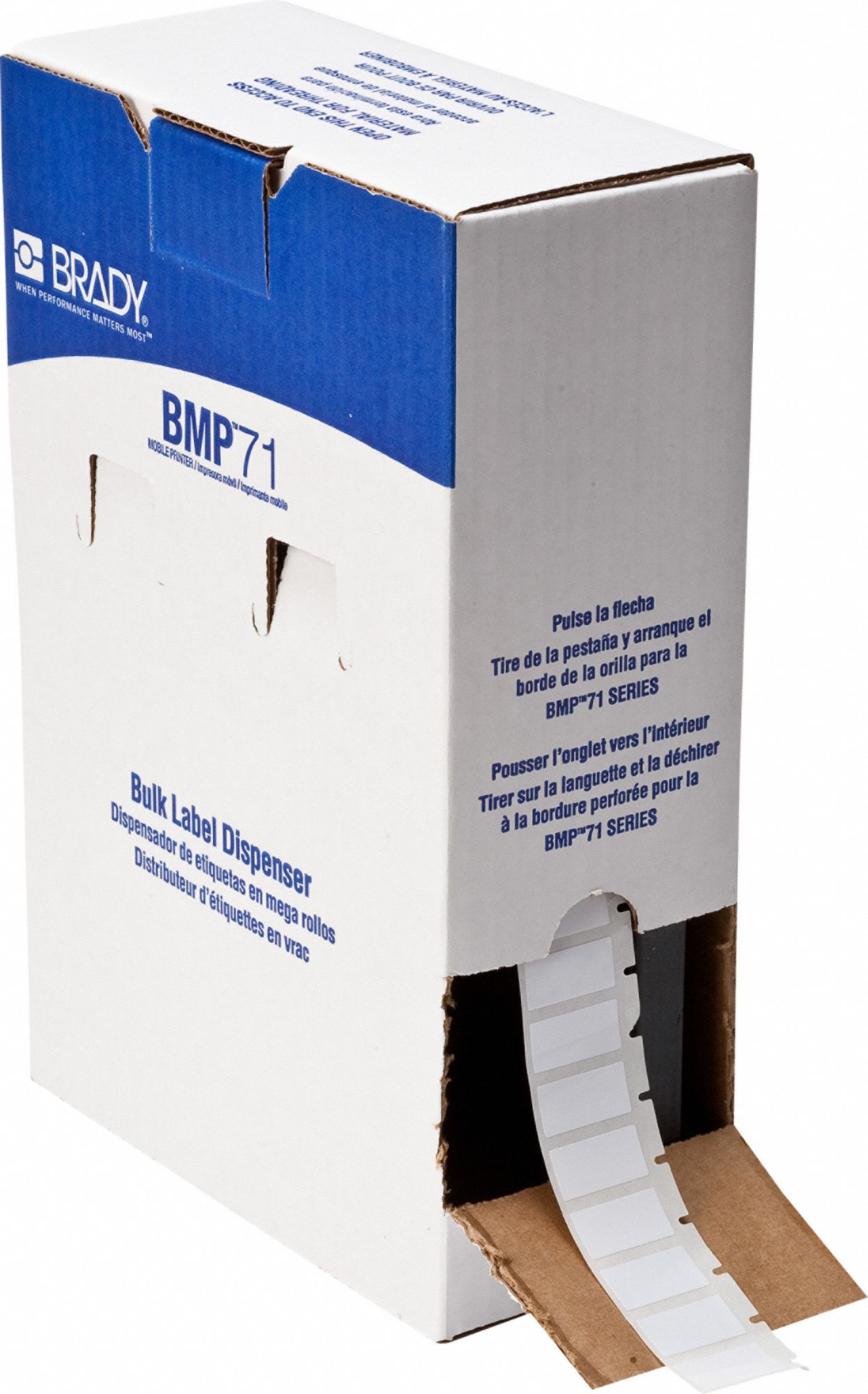 Pre-Cut Label Stock Roll: 1/2 in x 1 in, 1 in x 1/2 in, Polyester, White (Gloss), -94°F to 230°F