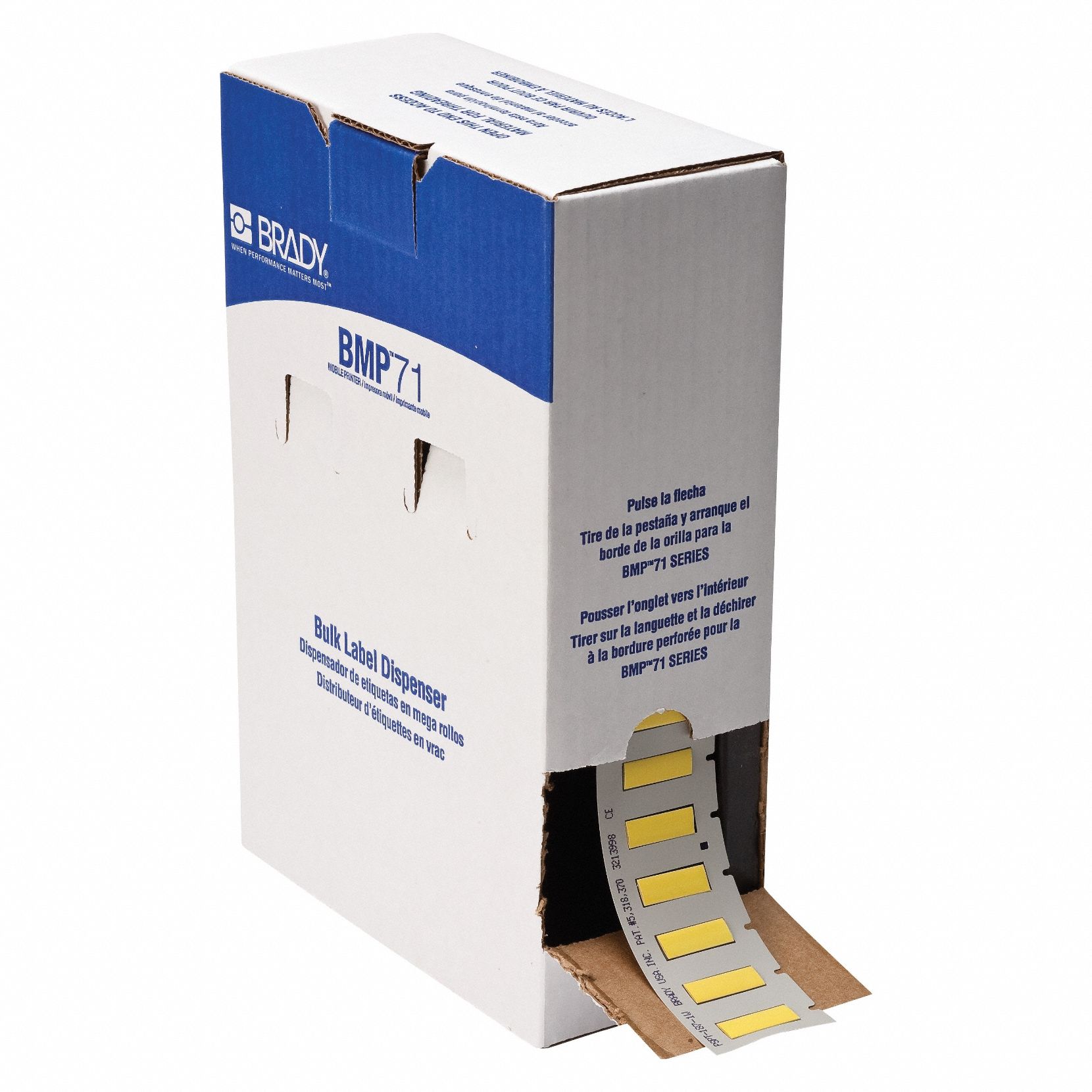 Sleeve Label: 1 in x 11/32 in, Polyolefin, Yellow (Matte), For 10 AWG to 20 AWG Wire Gauge