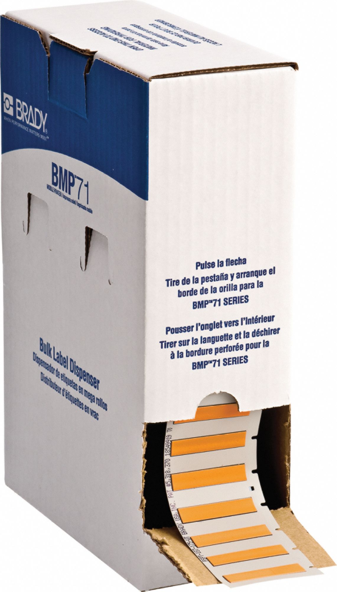 Sleeve Label: 1 3/4 in x 11/32 in, Polyolefin, Orange (Matte), For 10 AWG to 20 AWG Wire Gauge