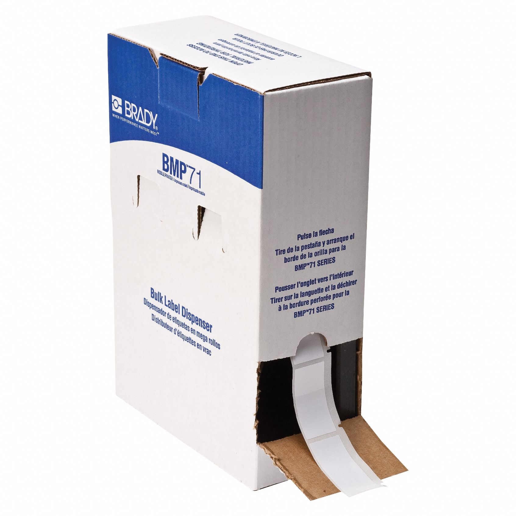Pre-Cut Label Stock Roll: 1 in x 2 in, Rubber, Permanent Adhesive, 1, 000 Labels, Permanent