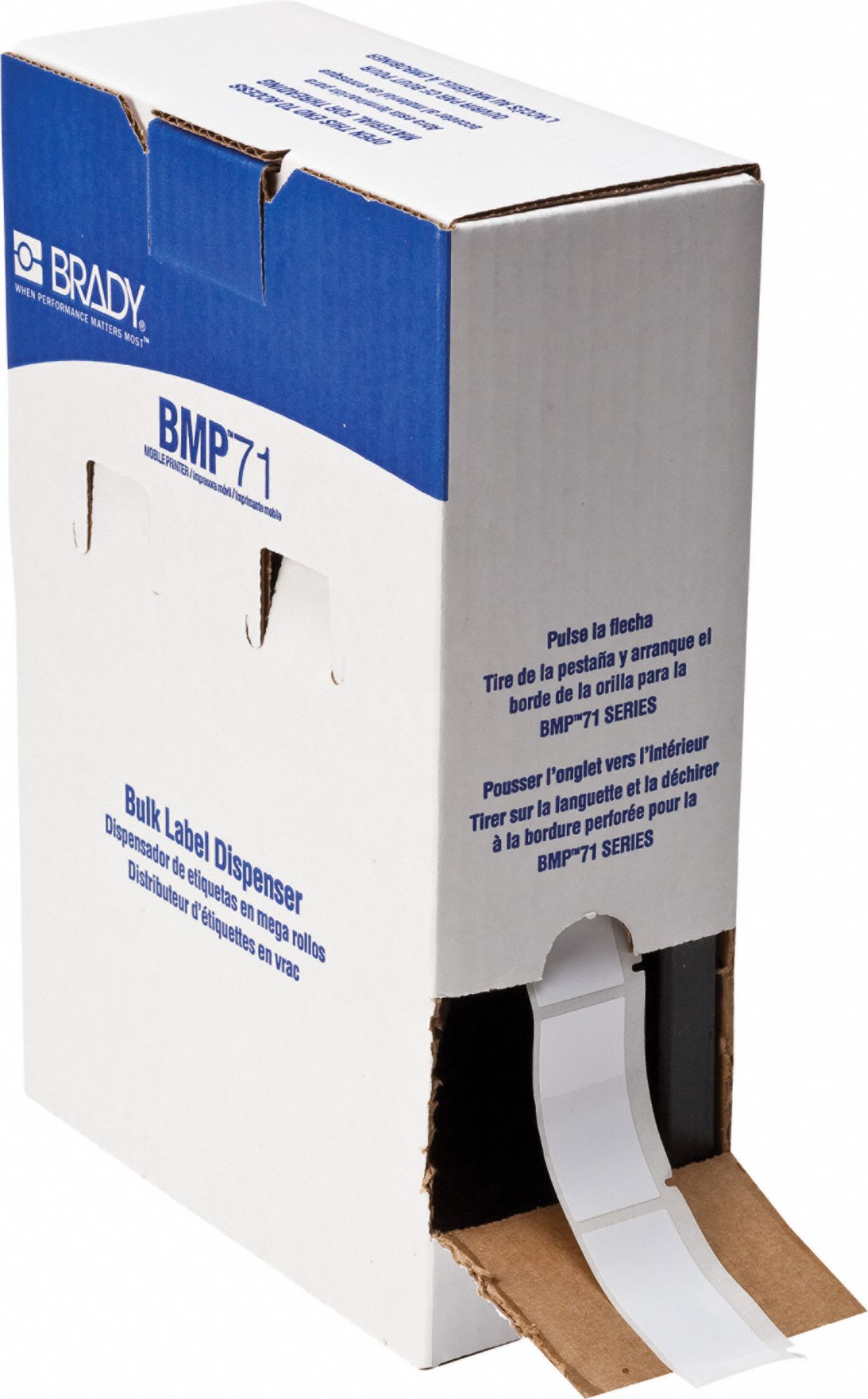 Pre-Cut Label Stock Roll: 1 in x 2 in, 2 in x 2 in, Polyester, White (Gloss), 1, 000 Labels per Roll
