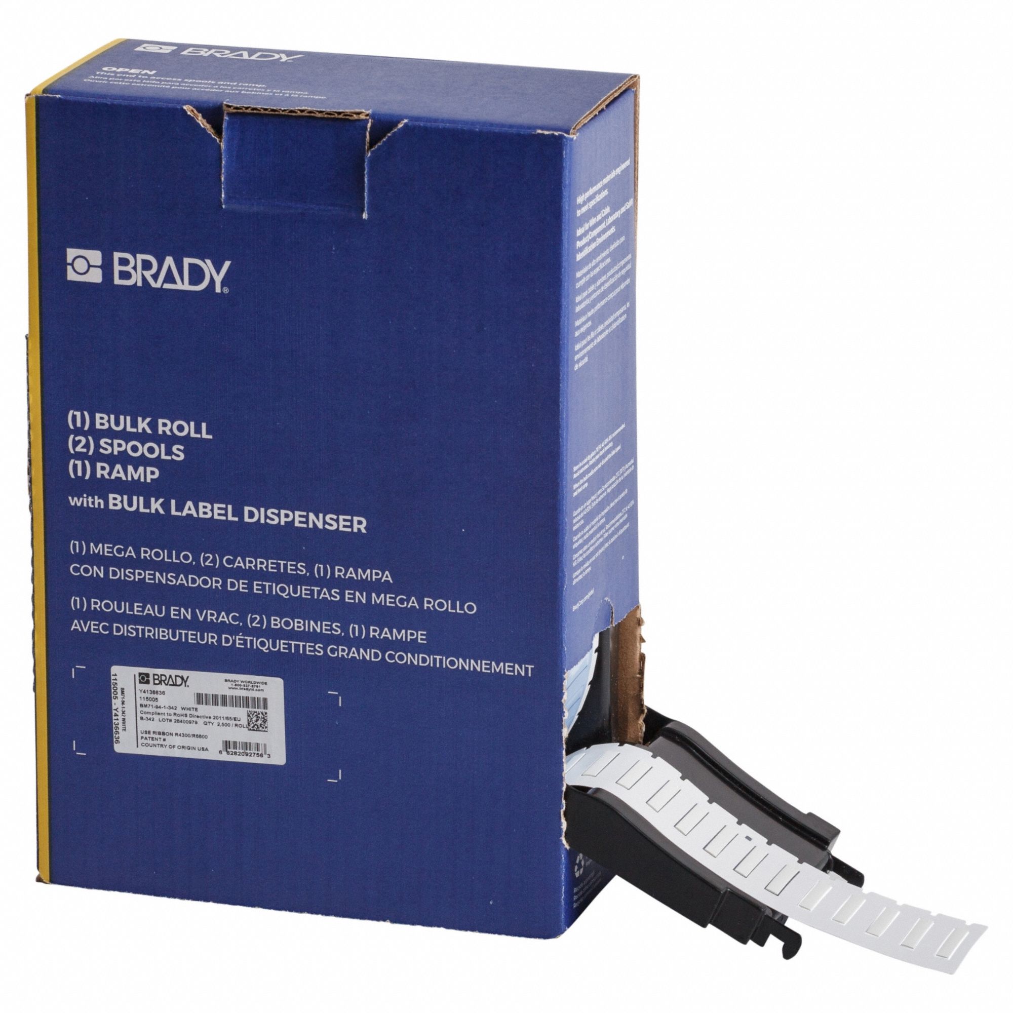 Sleeve Label: 1 in x 3/16 in, Polyolefin, White (Matte), For 20 AWG to 28 AWG Wire Gauge
