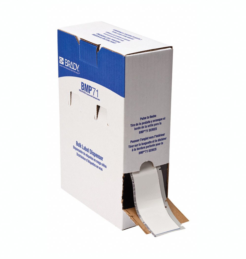Sleeve Label: 1 21/32 in, Polyolefin, White (Matte), For 500 kcmil to 2 AWG Wire Gauge