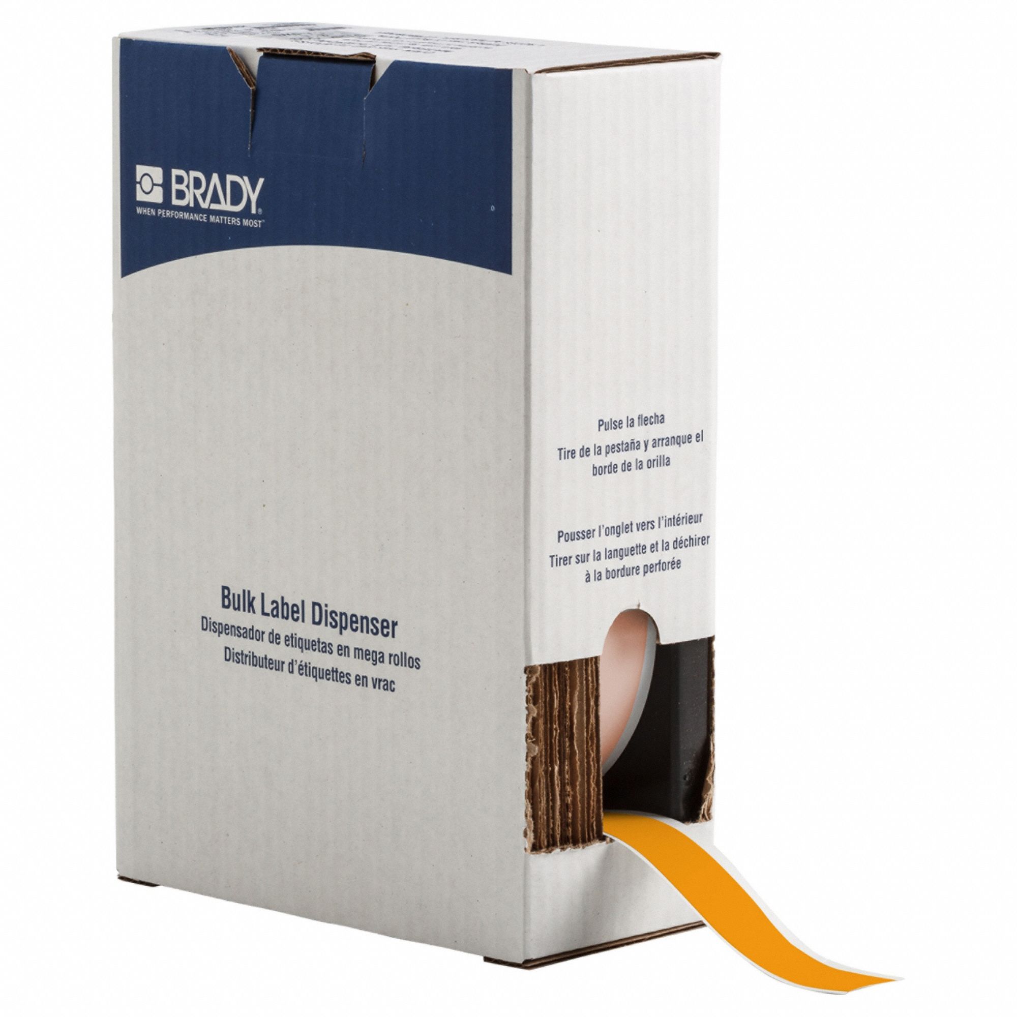 Continuous Label Stock: 1 in x 75 ft, Plastic, Yellow (Gloss), Outdoor