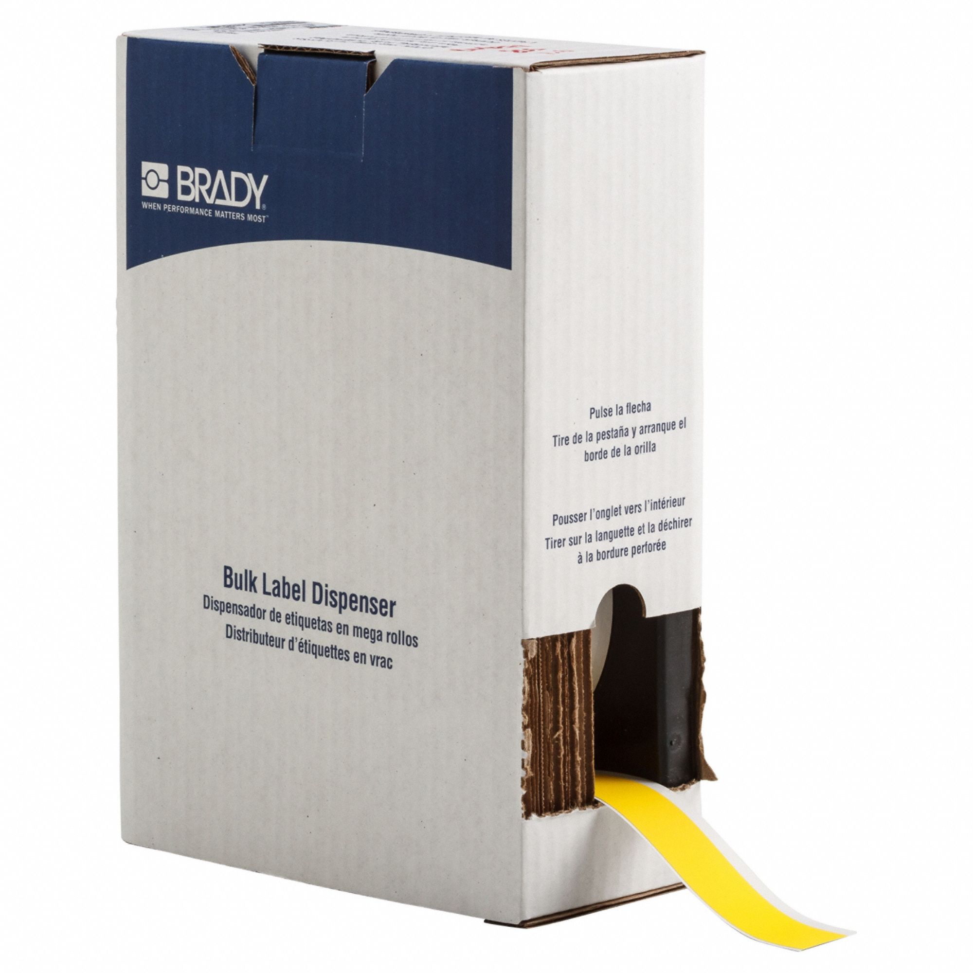 Continuous Label Stock: 1 in x 75 ft, Polyester, Yellow (Matte), Indoor