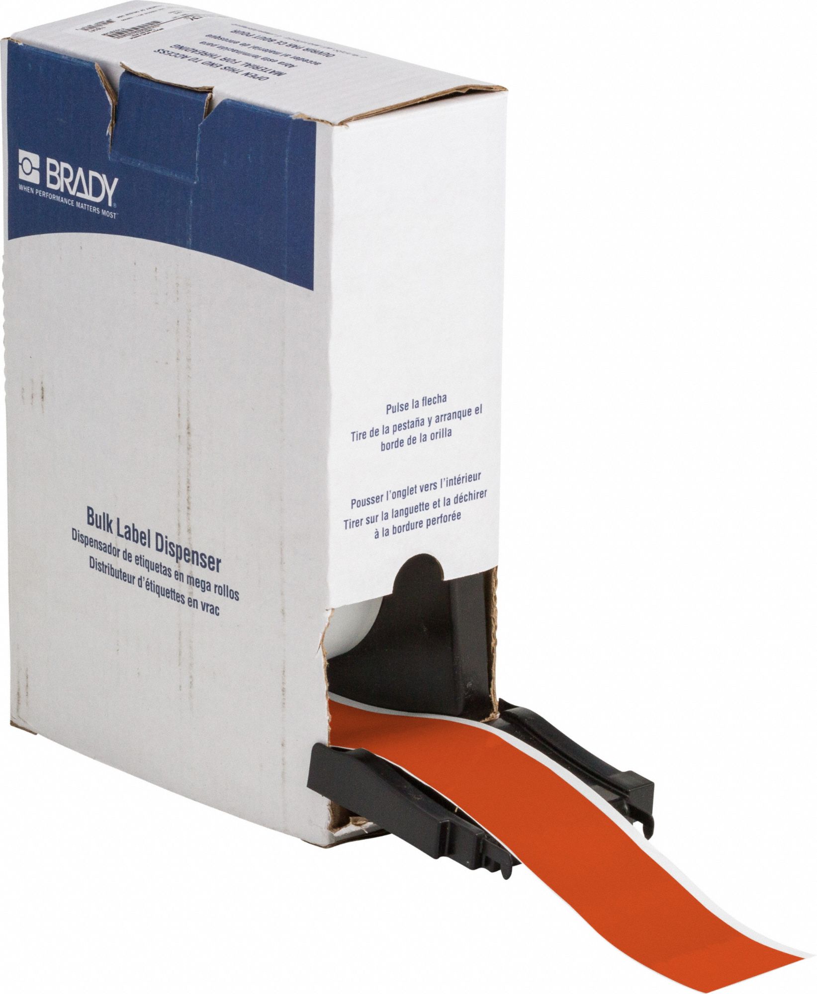 Continuous Label Stock: 2 in x 75 ft, Plastic, Orange (Gloss), Outdoor