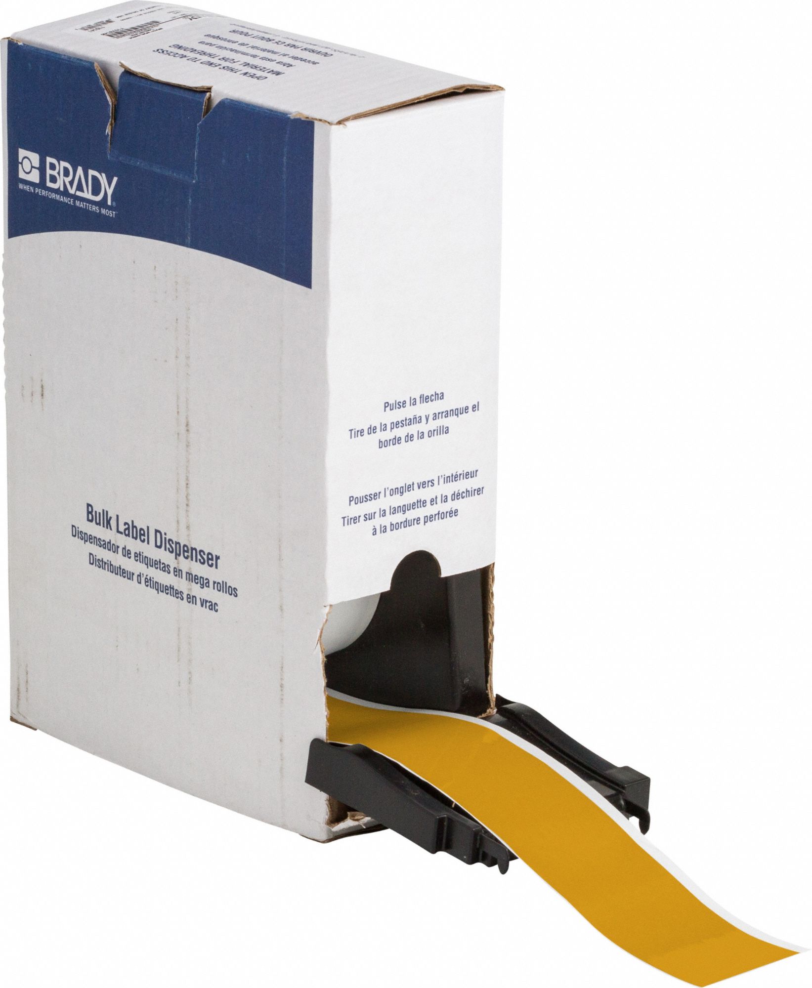 Continuous Label Stock: 2 in x 75 ft, Plastic, Yellow (Gloss), Outdoor